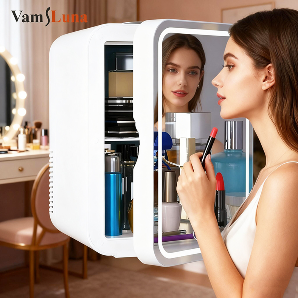 Skincare X Beauty - Mini lodówka kosmetyczna 8L z lustrem,
