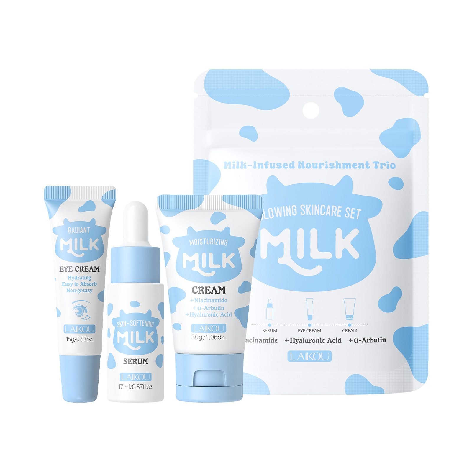 LAIKOU Milk 3-częściowy zestaw – Skincare Gentle recenzja i cena